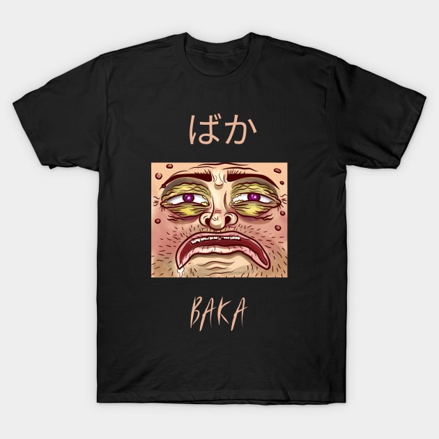 Funny Anime Baka Weird Face - Style 03 Both T-Shirt by Art Deck